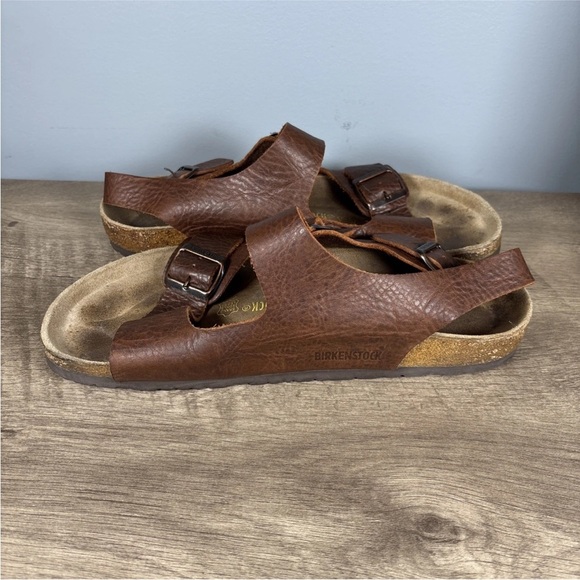 Birkenstock Milano Heel Strap Leather Sandals Brown Regular Size 45 M/12 - Picture 11 of 13